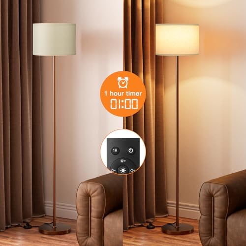 Ambimall Floor Lamps for Living Room with Remote Control and Stepless Dimmable Colors Temperature & Brightness, 9W Bulb