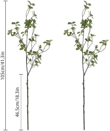 6 pcs Artificial Greenery Stems, 41.3’’ Tall Fake Plants Branches Faux Greenery Ficus Twig Leaf for Home Garden Shop Office Desk Decoration