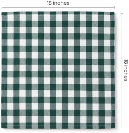 Blue Needles Gingham Buffalo Plaid Cotton Dinner Napkins Set of 12-18"x18"