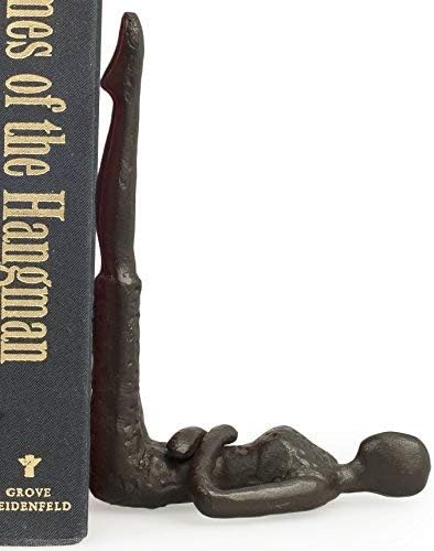 . ZI11217 Contemporary 2 Piece Ladies Stretching Cast Iron Metal Art Bookend Set