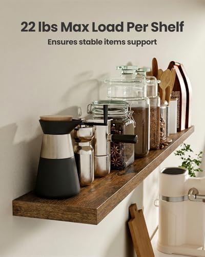 Amada 23.6" Floating Shelves for Wall Decor & Storage, Set of 3, Brown