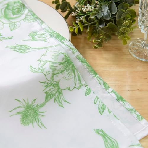 PLOYMONO Green Floral Cloth Napkins - 8 Pack 17" x 17" Polyester Napkins