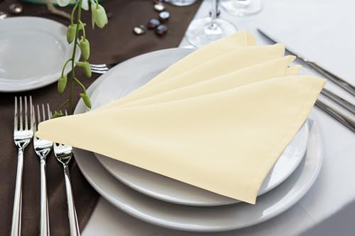 Utopia Home [24 Pack, Ivory] Cloth Napkins 17x17 Inches, 100% Polyester