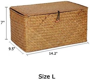 Seagrass Basket / Woven Wicker Storage Bins / Natural / Set of 3