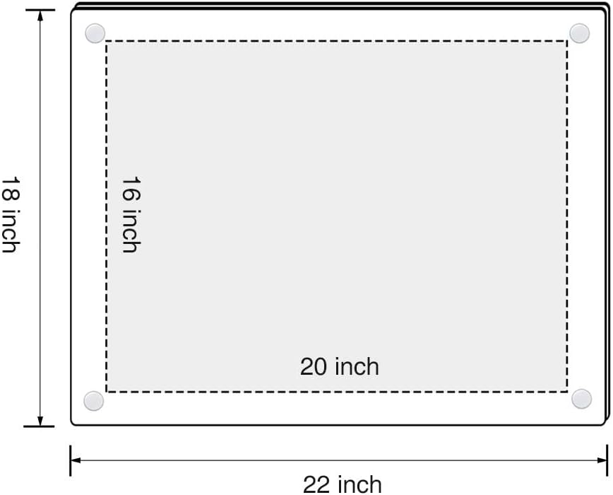 NIUBEE 16x20 Clear Acrylic Wall Mount Floating Frameless Picture Frame | Full Frame is 18.5x22.5 inch Up to 16x20 Photo