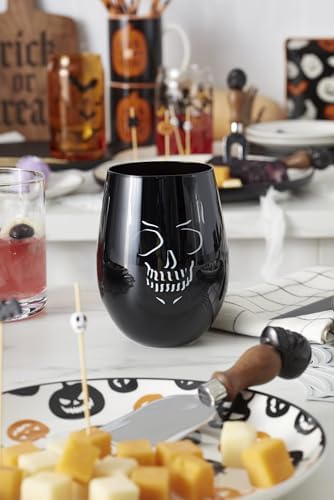 Oneida Vintro Halloween Stemless Wine Glasses, Set of 4