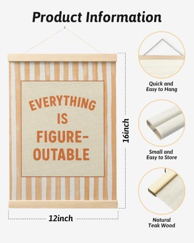 FGFK Everything Is Figureoutable Inspirational Wall Art Poster Hanger Frame