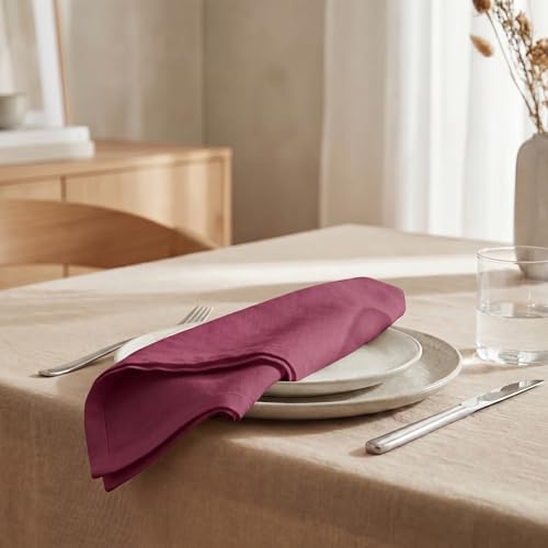 Urban Villa Cloth Napkins 100% Cotton Highly Absorbent Washable Durable Reusable Premium Dinner Napkins Ideal for Gifts for Mothers Day Hotel Farmhouse Parties - Purple (20" x 20", Set of 12)
