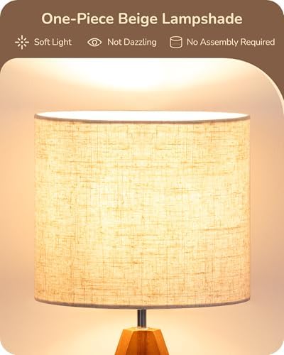 EDISHINE Tripod Table Lamp, Small Cute Bedside Lamp, 14.2 Inch, E26 Base