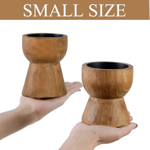 Farmhouse Wooden Candle Holders / 4.9",4.1 / Set of 2