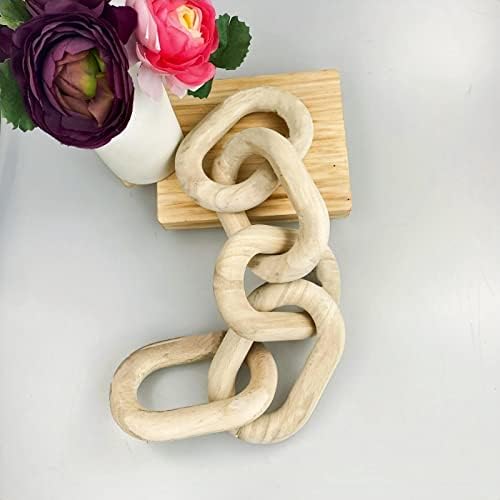 Wood Chain Link Decor and Beaded Garland Set / 5-link-wood