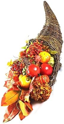 Large-Size Grapevine Cornucopia. The Inside Opening is 10 inches in Diameter so That You can fit Multiple Small Pumpkins, Fruits, Dried Leaves, Flowers, and/or Branches.