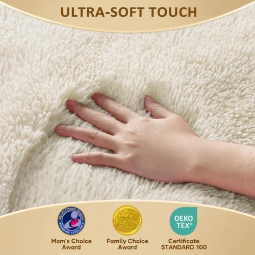 Ophanie 5x7 Area Rugs for Living Room Ivory, Fluffy Shag Large Fuzzy Plush Soft Rug, Shaggy Floor Big Carpets for