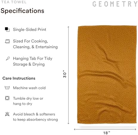 GEOMETRY Kitchen Towels - Quick Dry Microfiber Cloth Dish Towels for Kitchen Drying - Premium Quick Dry Towel - Pumpkin Patched, 18" x 30" - 2 Pieces
