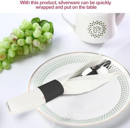 Germiwipe 2500 Pcs Napkin Bands, Paper Napkin Rings Self-Adhesive, (Black)