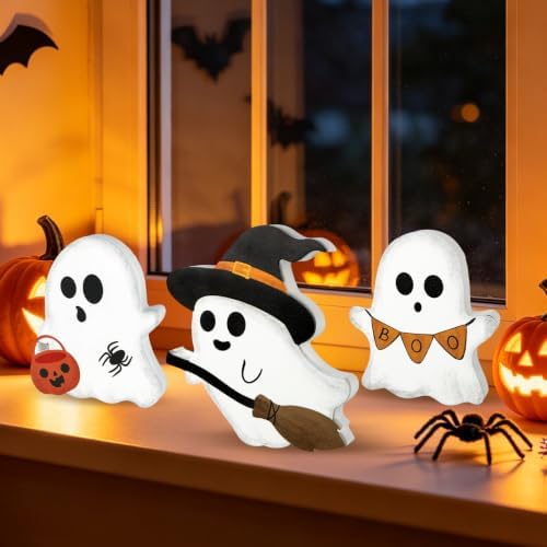 3Pcs Halloween Table Decorations Indoor, Farmhouse Cute Ghost Decor