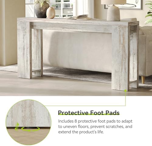 LITTLE TREE 70.9-Inch Entryway Table, Long Narrow Farmhouse Sofa Console Table for Living Room, Hallway