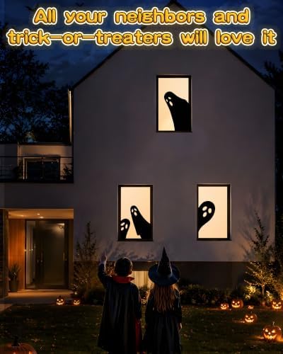 YTKIH Halloween Window Decorations Large Ghost Window Silhouettes 3 Pack