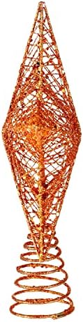 BinaryABC Iron Christmas Tree Star Topper,20cm Glittering Tree Topper