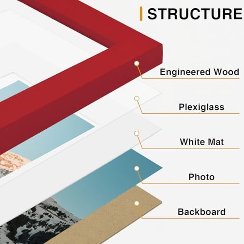 Vittanly 15 Pack Gallery Wall Frame Set, Red, Yellow, Blue