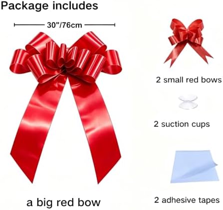 Big Car Bow 30 Inch Large Red Gift Bow for Car House Birthday Outdoor Decor