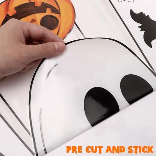 3 Sheets Halloween Large Ghosts Window Clings Decoration