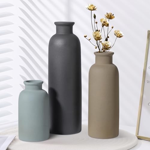 Small Ceramic Vase / Multicolor / Set of 3