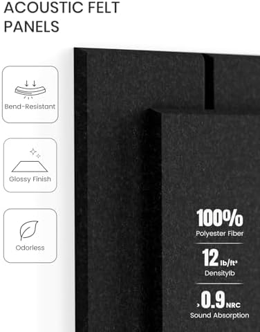 Fluxynara Felt Bulletin Board & Cork Board Alternative, Black