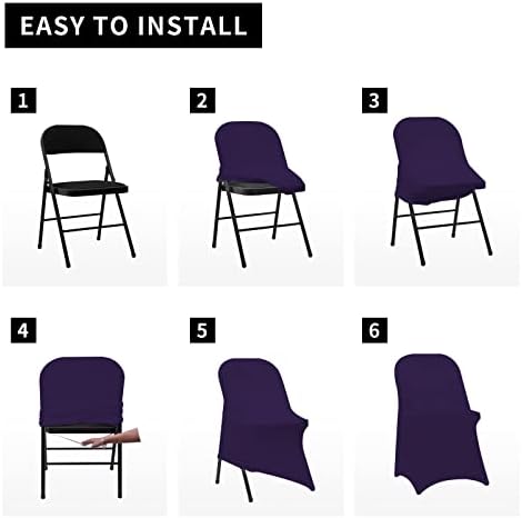 HAINARverS Folding Chair Covers for Wedding, 10PCS Purple