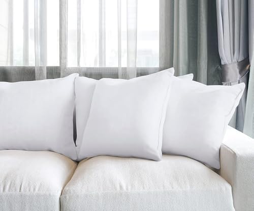 Utopia Bedding Throw Pillows (Set of 4, White) – 20 x 20 Inches Down Alternative Pillows for Bed, Sofa, and Couch