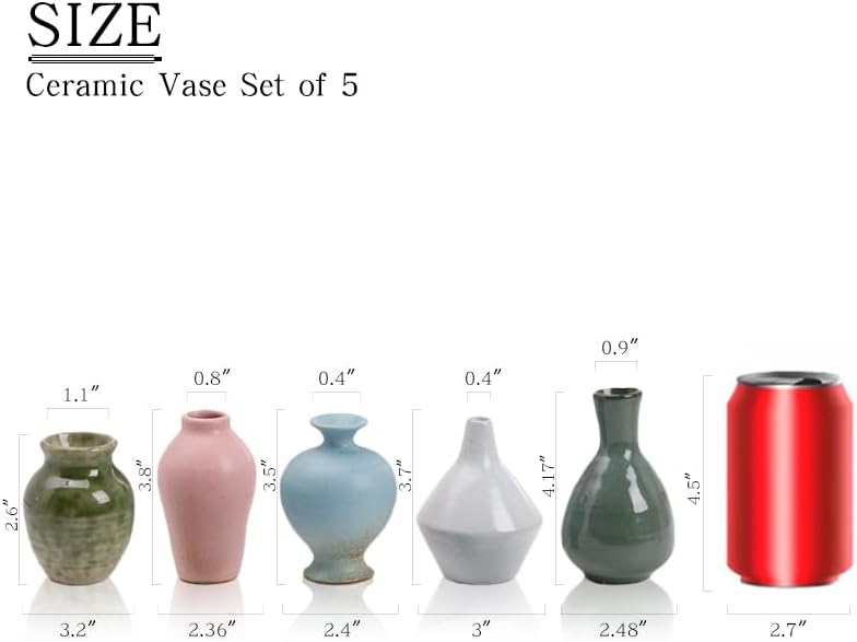 Ceramic Bud Vase / Set of 5