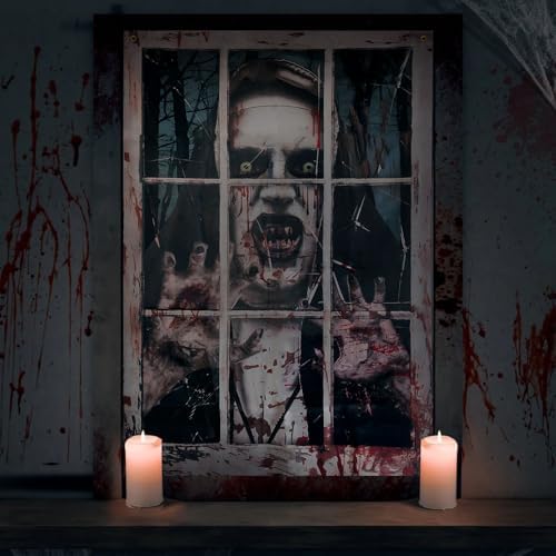 Halloween Window Decorations Scary Vampire Decor, 32" x 47"