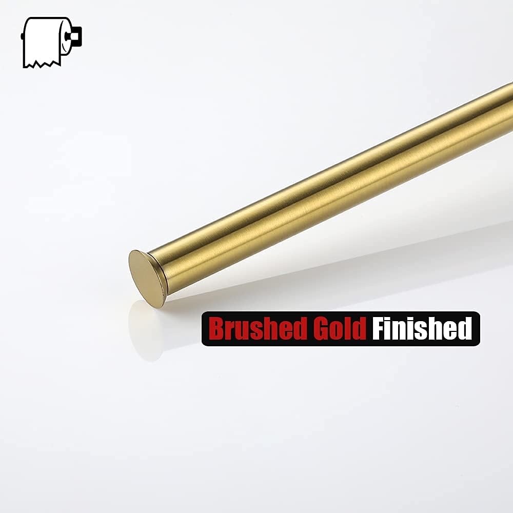 JQK Toilet Paper Storage Stand Gold, 304 Stainless Steel Thicken 0.8mm Tissue Reserve Holder Dispenser for Bathroom