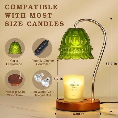 Funistree Flower Candle Warmer Lamp with Timer, Dimmable Candle Lamp Warmer, Christmas Birthday Gifts for Women Mom