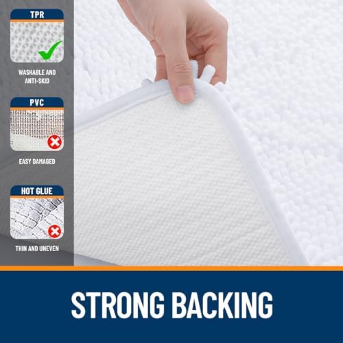 OLANLY Small Bathroom Rugs 30x18, Extra Soft Absorbent Chenille Bath Rugs