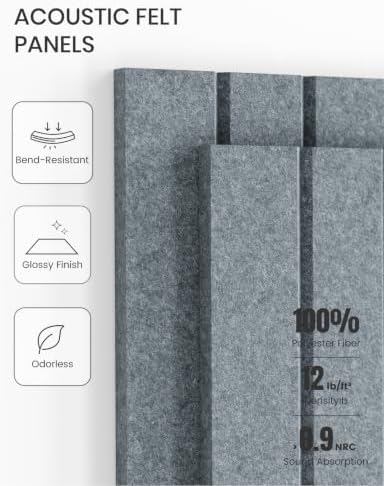 Fluxynara 36" x 24" Large Felt Bulletin Board, Blue Gray
