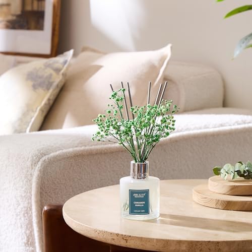 Airkeep Reed Diffuser Set,3.38 fl oz (100 ml) - Cinnamon Vanilla Oil Diffusers with 8 Reed Sticks, Home Fragrance Reed