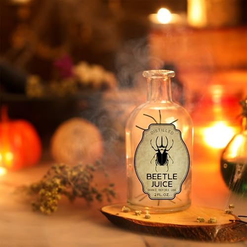 36Pcs Halloween Wine Bottle Label Stickers Retro Scary Potion Bottle Labels