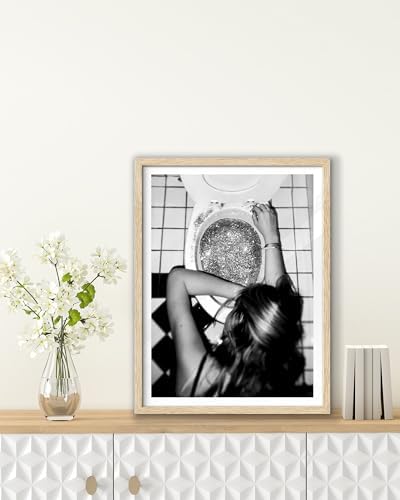 EcoHest 12x16 in After the Disco Party Framed Wall Art for Bathroom