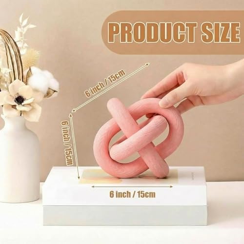 Yalikop 3 Link Wood Knot Decor Rustic Table Shelf Accents, Pea-Pink