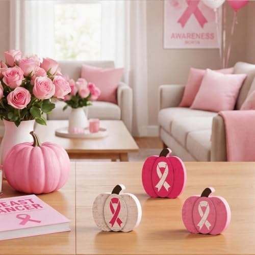 Smile Breast Cancer Awareness Wooden Standing Decor Set