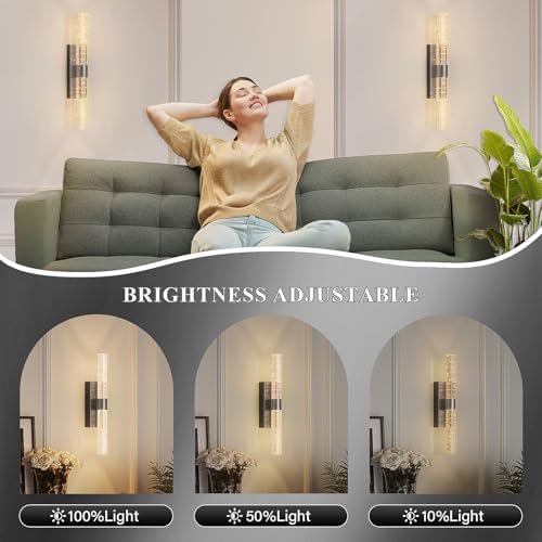 camuucci Battery Operated Wall Sconces Set of 2, Rechargeable Wall Lights
