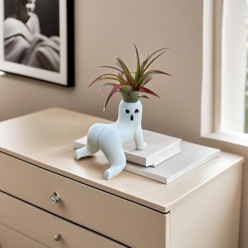 Ghost Planter Cute Big Booty Body Shaped Planter,Hilarious Air Plant Holder, Resin Air Fern Display Stand Prank Gift Decor for Indoor Outdoor Home Office