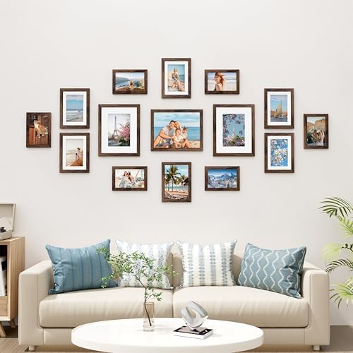 Vittanly 15 Pack Picture Frames Collage Wall Decor, Wall/Tabletop Display