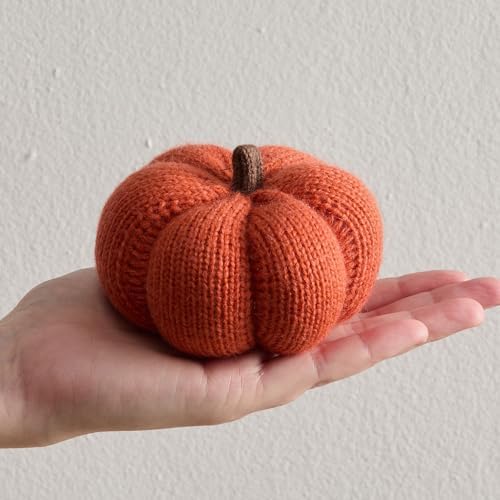 Set of 3 Multi-size Cozy Knit Pumpkins (Orange Large Multi-size set)