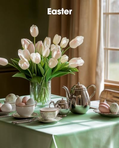 Pureegg Plastic Table Cloth Disposable 54x108 Inch 10 Pack, Sage Green