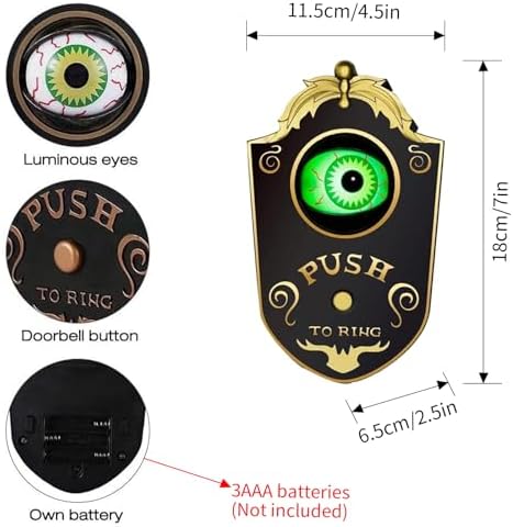 Halloween Decoration,Halloween Doorbell, One Eyed Doorbell with Spooky Sounds,Props for Haunted House Party Decor