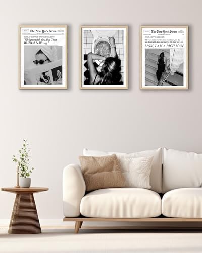 EcoHest 12x16 in Mom I Am a Rich Man Newspaper Framed Wall Art