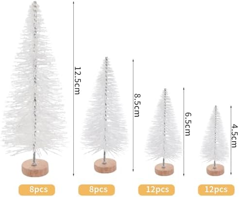 Yookat 40Pcs Artificial Mini Pine Trees Sisal Trees Bottle Brush Trees