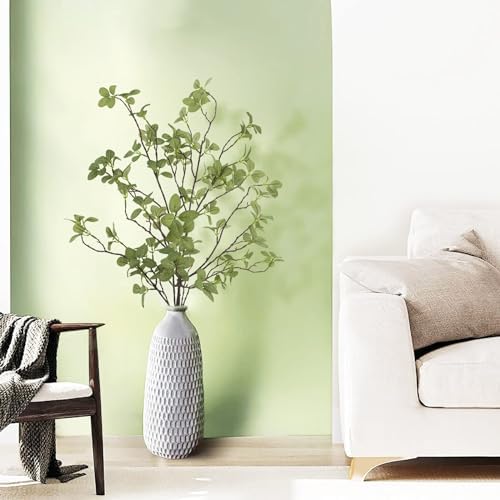 6 pcs Artificial Greenery Stems, 41.3’’ Tall Fake Plants Branches Faux Greenery Ficus Twig Leaf for Home Garden Shop Office Desk Decoration